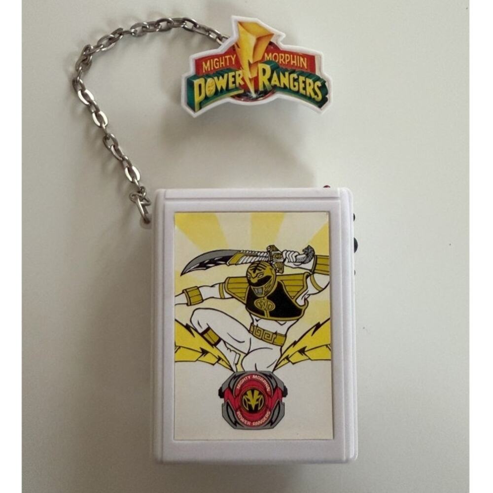 1993 Mighty Morphin Power Rangers 3 Function Pager/ Beeper White Ranger - Tested